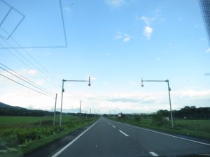 北海道車中からの直線道路