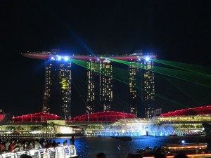 シンガポールのマリーナベイサンズの夜景