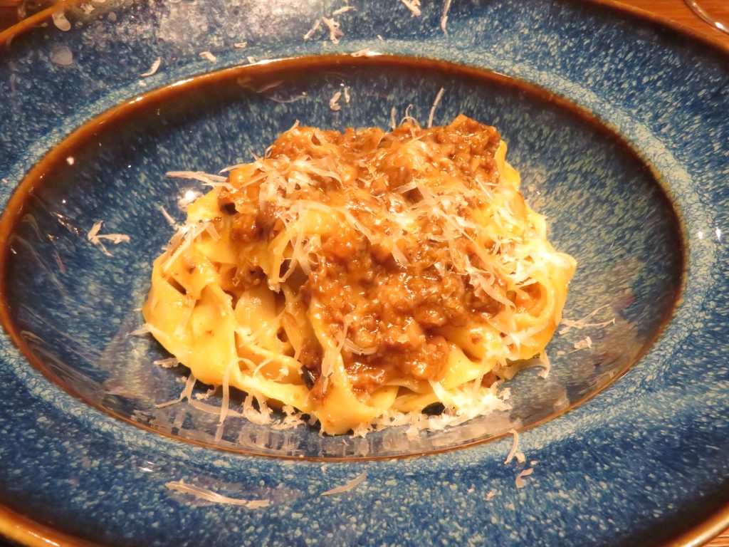 ラフォンテのディナーコースのパスタ